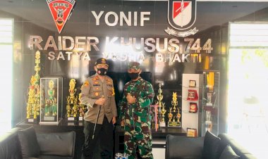 Mantapkan-Sinergitas,-Kapolres-Belu-Silaturahmi-ke-Danyonif--RK-744/SYB