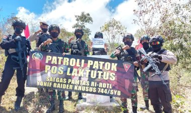 Pastikan-Batas-Negara-Aman,-Polsubsektor-Laktutus-Bersama-Satgas-Pamtas-dan-Brimob-Gelar-Patroli-Perbatasan