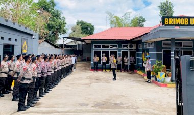 Silaturahmi-ke-Kompi-Brimob,-Kapolres-Belu-Pimpin-Apel-Pagi-dan-Beri-Arahan-ke-Anggota