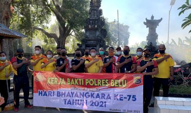 Hari-Bhayangkara-ke-75,-TNI-Polri-di-Belu-Kompak-Gelar-Kerja-Bakti-di-Tempat-Ibadah,-Tonton-Videonya