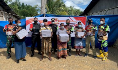 Jelang-Hari-Bhayangkara-ke-75,-Polres-Belu-Bareng-Komunitas-Trail-Gelar-Baksos-di-Tapal-Batas-RI-RDTL