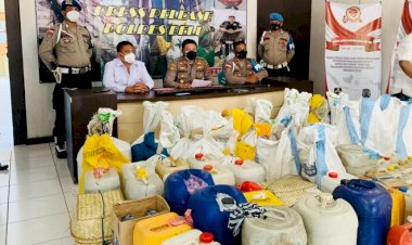 Gelar-KRYD-Dini-Hari,-Polres-Belu-Amankan-Ribuan-Liter-Miras-Asal-Pulau-Kisar-Maluku