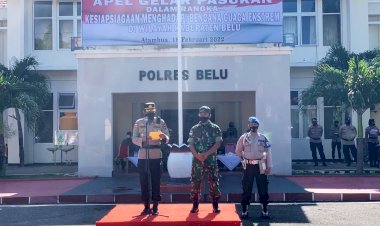 Gelar-Personil-dan-Kelengkapan,-Polres-Belu-Bersama-Instansi-Terkait-Laksanakan--Apel-Kesiapan-Antisipasi-Cuaca-Ekstrem