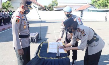 Pimpin-Upacara-Penyerahan-Jabatan,-Simak-Pesan-Kapolres-Belu-kepada-Pejabat-Baru-Kabag-Ren