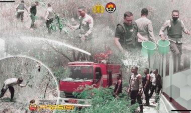 Nyaris-Melalap-Gedung-Sekolah,-Kebakaran-Lahan-di-Dusun-Batu-Merah-Berhasil-Dipadamkan-Polsek-Tasifeto-Barat-dan-Petugas-Damkar