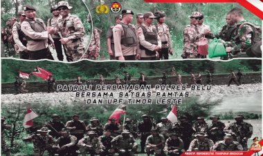 Sinergi-Jaga-Perbatasan-Kedua-Negara,-Polres-Belu-Bersama-Satgas-Pamtas-dan-UPF-Timor-Leste-Gelar-Patroli-di-Tapal-Batas