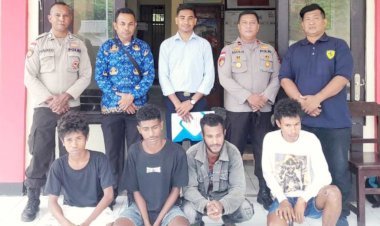 Kerjasama-Dengan-Sat-Intelkam,-Polsek-Lasiolat-Amankan-Empat-Pelintas-Batas-Ilegal-Asal-Timor-Leste