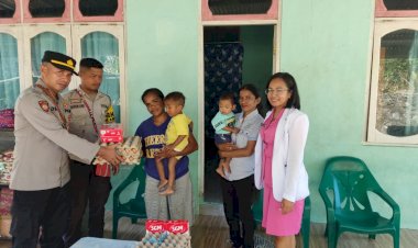 Serius-Atasi-Masalah-Stunting,-Polsek-Lamaknen-Bersama-Bhayangkari-Kembali-Beri-Bantuan-Sosial-kepada-Penderita-Stunting-di-Desa-Persiapan-Weluli