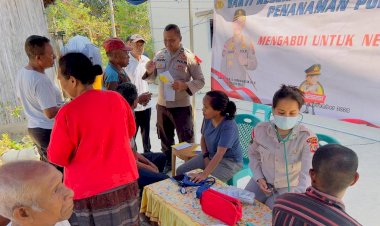 Rakorbin-SDM-dan-PNS-Polri,-Polres-Belu-dan-Jajaran-Serentak-Gelar-Bakti-Kesehatan,-Tanam-Pohon-dan-Baksos-untuk-Warga-Kurang-Mampu
