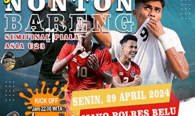 Dukung-Perjuangan-Garuda-Muda,-Polres-Belu-dan-Jajaran-Gelar-Nobar-Semi-Final-Piala-AFC-U--23-Indonesia-VS-Uzbekistan