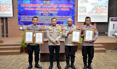 Rakernis-Fungsi-Humas-Polri-2024,-Polres-Belu-Bawa-Pulang-Penghargaan-dari-Kapolda-NTT