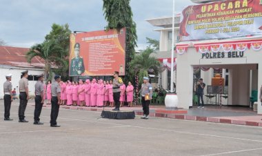 Semarak-Hari-Bhayangkara-ke-78,-Kapolres-Belu,-AKBP-Richo-N.D-Simanjuntak-Pimpin-Upacara-Kenaikan-Pangkat-Bintara-Polres-Belu-dan-Brimob