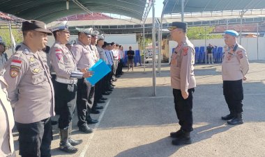 Pimpin-Apel-Perdana,-Kapolres-Belu,-AKBP-Benny-Miniani-Arief,-S.I.K-Beri-Arahan-dan-Cek-Langsung-Kehadiran-Anggota