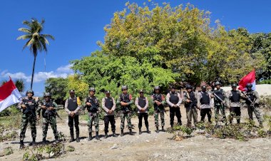 Jelang-Kunjungan-Paus-Fransiskus-di-Timor-Leste,-Polsek-Tastim-Bersama-Satgas-Pamtas-dan-Brimob-Gelar-Patroli-Perbatasan,-Simak-Videonya