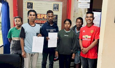 Optimalkan-Restorative-Justice,-Polsek-Lasiolat-Damaikan-Ayah-dan-Anak-yang-Terlibat-Kasus-Penipuan