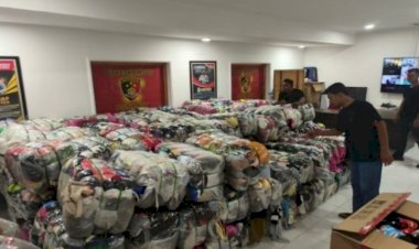 Polda-NTT-Bongkar-Jaringan-Penyelundupan-Thrifting-Ilegal,-157-Ballpress-Diamankan