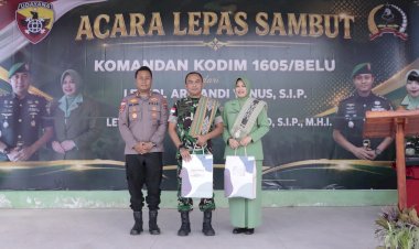 Wujud-Sinergitas-TNI-Polri,-Kapolres-Belu-Hadiri-Acara-Lepas-Sambut-Dandim-1605-Belu