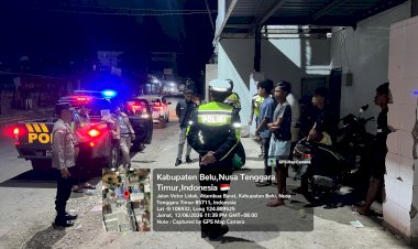 Patroli-Jaga-Kamtibmas-,-Gabungan-Piket-Fungsi-Polres-Belu-Bubarkan-Remaja-yang-Nongkrong-hingga-Larut-Malam