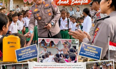 Hadirkan-Senyum-dan-Semangat-Belajar-Jelang-HUT-RI-ke-81,-Kapolres-Belu-Beri-Bantuan-Tandon-Air-dan-Tiang-Bendera-untuk-SD-Swasta-Tuan-Nurak