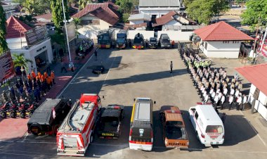 Gelar-Personel-dan-Sarana-Prasarana,-Polres-Belu-Laksanakan-Apel-Kesiapsiagaan-Antisipasi-Kebakaran-Hutan-dan-Lahan