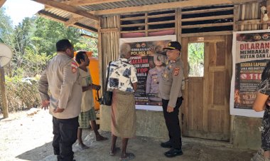 Sampaikan-Imbauan-Kapolres-Belu-tentang-Karhutla,-Kapolsek-Raimanuk-Ajak-Warga-Tidak-Membakar-Lahan-di-Kawasan-Hutan-Mandeu