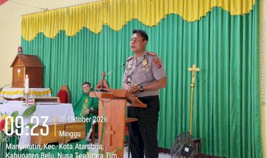 Minggu-Kasih-di-Gereja-Bakal-Paroki-Kuneru,-Kapolres-Belu-Ajak-Umat-Katolik-Jaga-Kamtibmas-dan-Tertib-Berlalu-Lintas