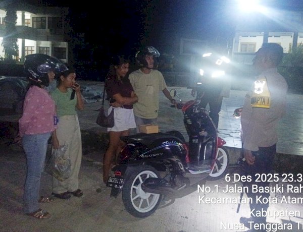 Patroli Hingga Dini Hari, Patroli Gabungan Polres Belu Bubarkan Muda Mudi yang Nongkrong hingga Larut Malam