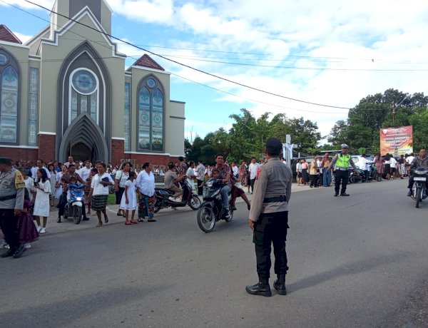 Misa Paskah 2026, Polres Belu Bersama Instansi Terkait Bersinergi Turun ke Gereja Jamin Ibadah Berjalan Aman dan Nyaman