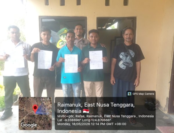 Kedepankan Restorative Justice, Polsek Raimanuk Selesaikan Kasus Pengeroyokan Warga desa Mandeu