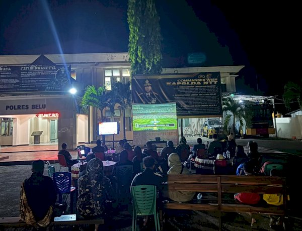 Semarakan HUT Bhayangkara ke 80, Polres Belu dan Jajaran Ajak Masyarakat Gelar Nobar Pembukaan Piala Dunia 2026