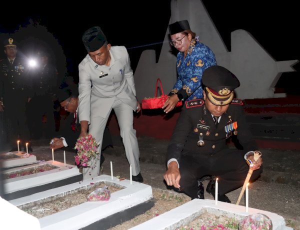 Detik-detik HUT RI ke 81, Kapolres Belu bersama Pejabat Utama Hadiri Apel Kehormatan dan Renungan Suci di Taman Makam Pahlawan Seroja