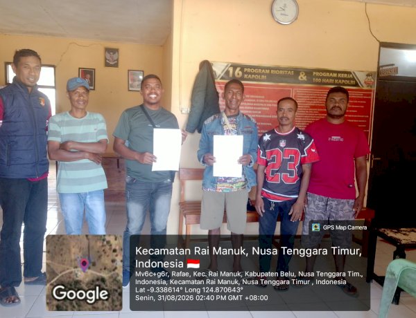 Damai Indah, Polsek Raimanuk Selesaikan Kasus Pengrusakan secara Restorative Justice
