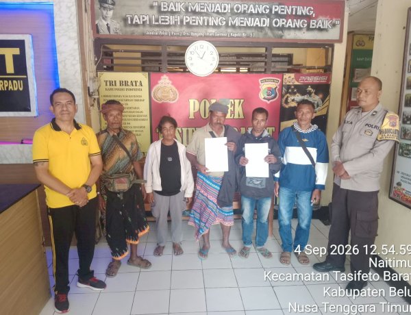 Kedua Pihak Sepakat Berdamai, Polsek Tasifeto Barat Selesaikan Kasus pengancaman Secara Restorative Justice