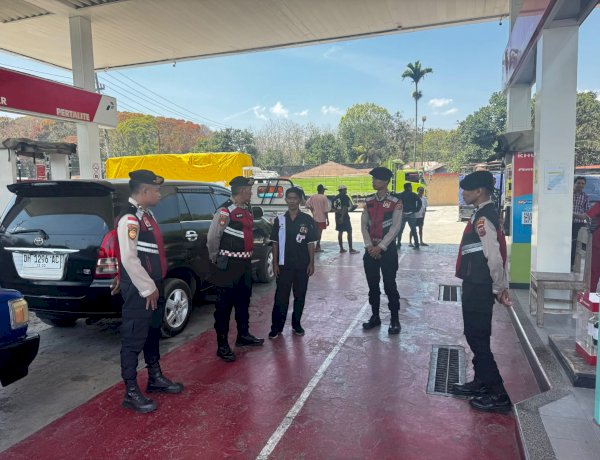 Turjawali Samapta Polres Belu Gelar Patroli Dialogis ke SPBU, Pastikan Distribusi BBM Aman dan Kondusif