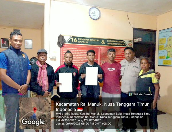 Kedepankan Restorative Justice, Polsek Raimanuk Damaikan Kakak Adik yang Terlibat Penganiayaan