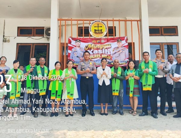 Minggu Kasih di Gereja Oikumene Christianity, Kapolres Belu Ajak Jemaat Bergandengan Tangan Jaga Kamtibmas untuk Belu Yang Aman dan Damai