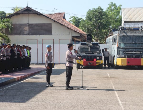 Gelar Personel dan Sarana Prasarana, Polres Belu Laksanakan Apel Kesiapsiagaan Antisipasi Perkembangan Situasi Kamtibmas Dua Tahun Kabinet Merah Putih