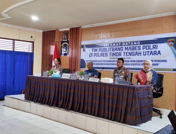 Kapolres Belu Hadiri Penelitian Puslitbang Polri di Polres TTU, Dukung Penelitian Kesesuaian Norma Indeks Penyelidikan dan Penyidikan Tindak Pidana