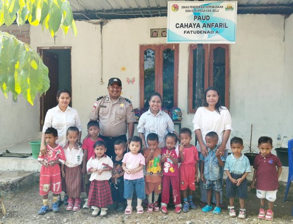 Polisi Peduli Pendidikan Anak, Kanit Bhabinkamtibmas Polres Belu, AIPDA Anton Nesi Bangun PAUD Gratis untuk Anak-anak di Perbatasan RI-RDTL