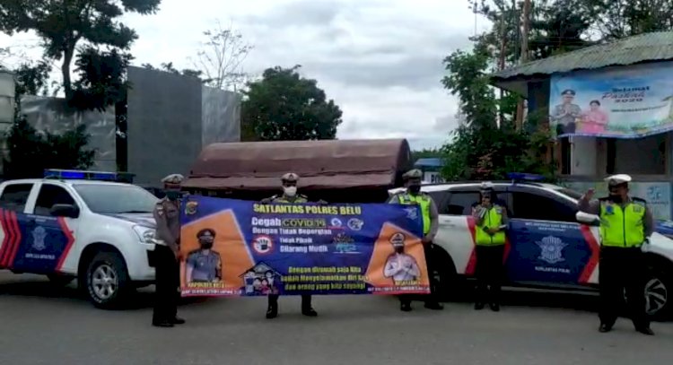 Video, Sat Lantas Polres Belu Turun Penuh Ajak Warga Atambua Tidak Mudik dan Tertib Berlalu Lintas