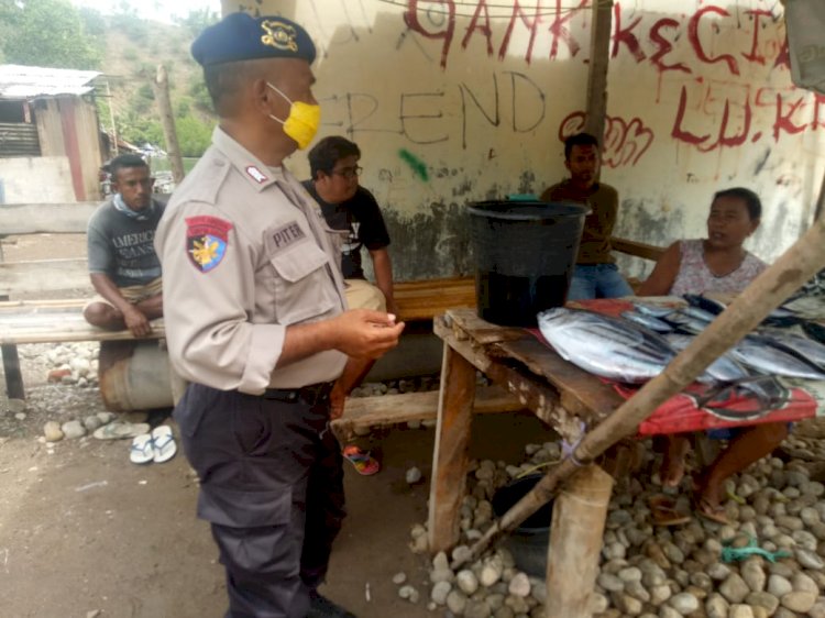 Sambang Binkamsa, Sat Pol Airud Tegur Masyarakat Agar Jaga Jarak dan Selalu Pakai Masker