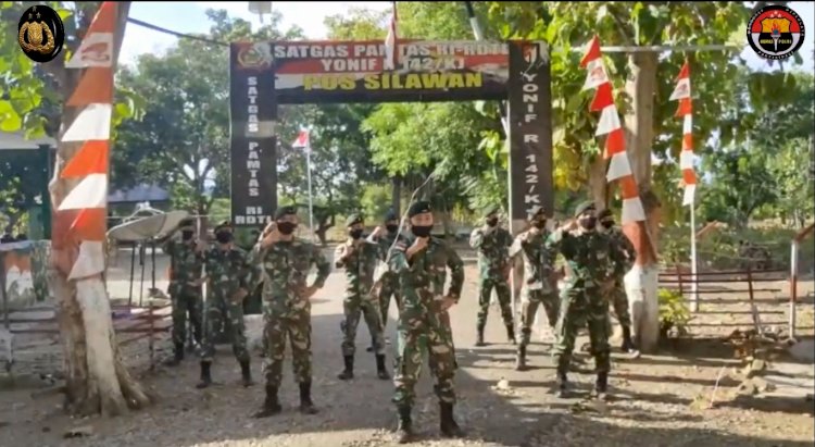 Satgas Pamtas RI RDTL Yon R 142/KJ: Selamat Hari Bhayangkara ke 74, Jayalah Selalu Polri
