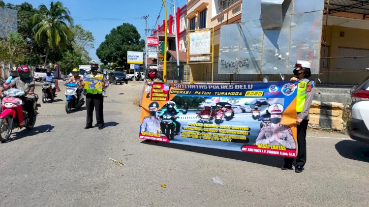 Awali Ops Patuh 2020,  Sat Lantas Polres Belu Ajak Pengendara Utamakan Keselamatan di Jalan Raya dan Patuhi Protokol Kesehatan