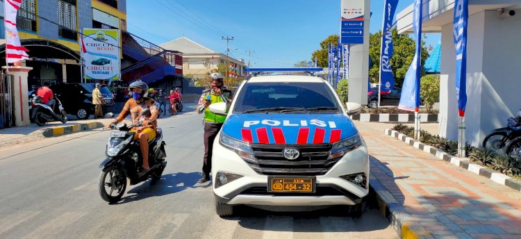 Penling di Jalur Ini, Sat Lantas Polres Belu  Ajak Masyarakat Tertib Berlalu Lintas  dan Patuhi Protokol Kesehatan