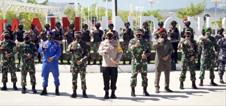 Dari Tapal Batas Motaain, Kapolda NTT Bersama Pimpinan TNI NTT Ucapkan Dirgahayu TNI ke 75, Simak Videonya