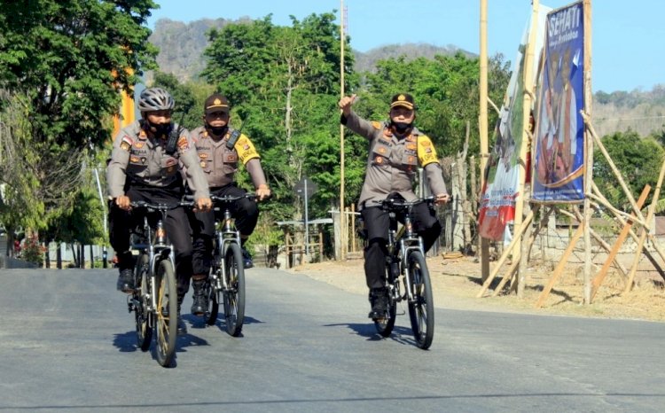Jaga Stamina dan Pantau Situasi Kamtibmas, Kapolres Belu Pimpin Patroli Sepeda Sisir Kota Atambua
