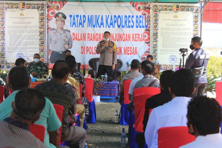 Kunker ke Polsek Kakuluk Mesak, Kapolres Belu Ajak Semua Pihak Kedepankan Prokes dalam Pilkada 2020