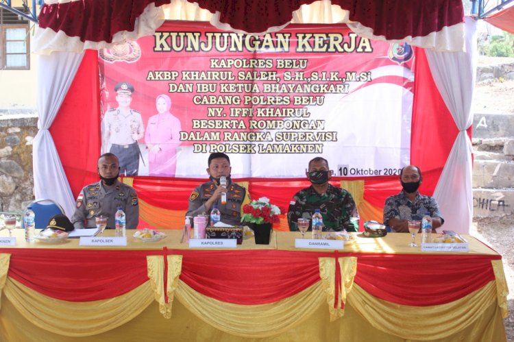 Kunjungan Kerja di Polsek Lamaknen, Kapolres Belu Ajak Semua Pihak Dukung Pilkada yang Aman di Masa Covid-19