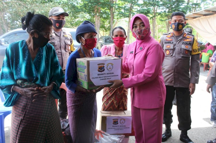 Lagi, Polres Belu dan Bhayangkari Gelar Bakti Sosial Untuk Warga Terdampak Covid-19, Ini Lokasinya