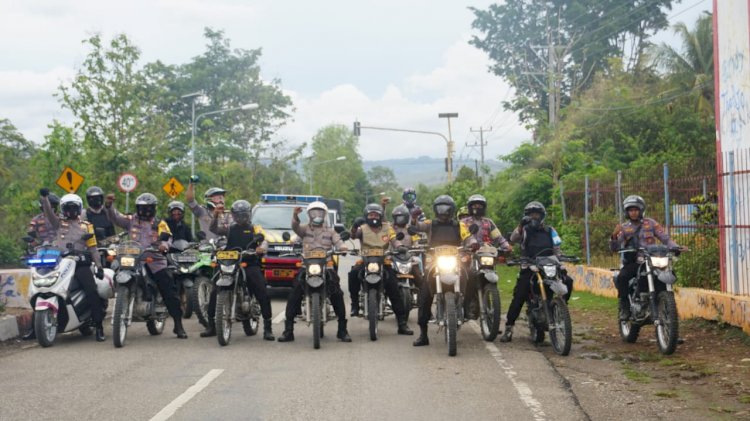 Cipta Kondisi Jelang Debat Terbuka Paslon Bupati tahun 2020, Kapolres Belu Bareng Pejabat Utama Gelar Patroli Sepeda Motor